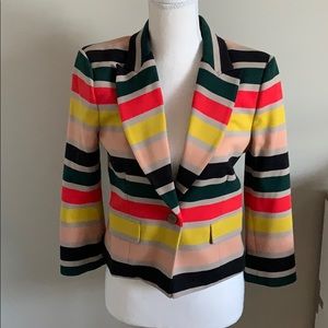 BCBG Max Azria Striped Cropped Knit Blazer